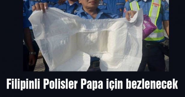 Filipinli Polisler Papa için bezlenecek