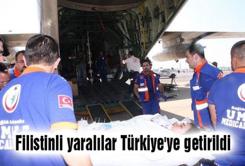 Filistinli yaralılar Türkiye'ye getirildi