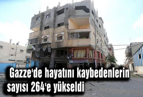Gazze'de ölenlerin sayısı 264'e yükseldi