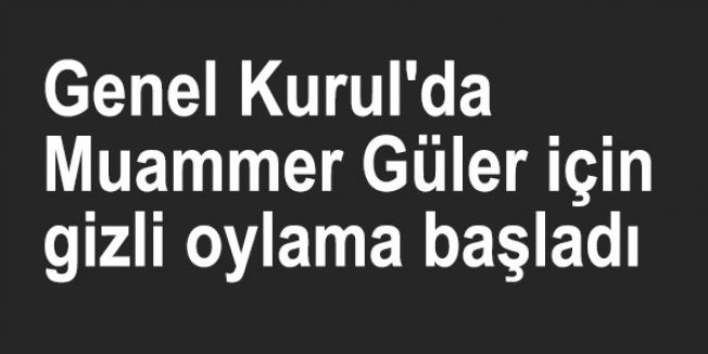 Genel Kurul'da Muammer Güler için gizli oylama başladı