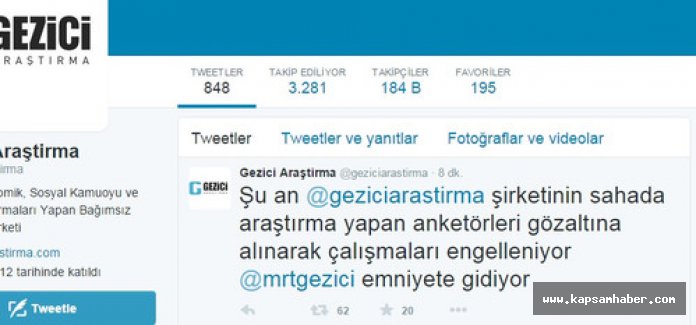 Gezici Araştırma’nın anketörleri gözaltına alındı