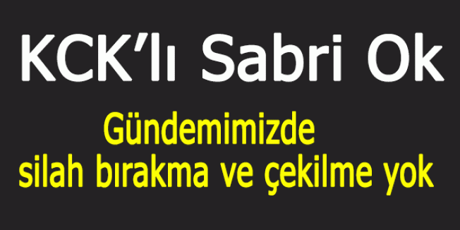 'Gündemimizde silah bırakma ve çekilme yok'