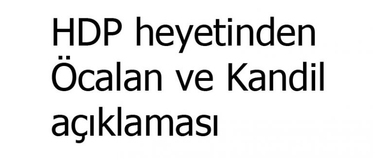 HDP heyetinden Öcalan ve Kandil açıklaması