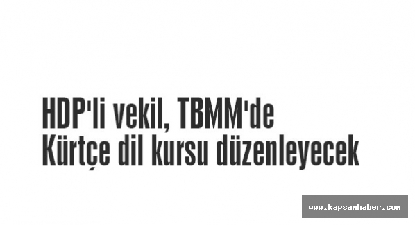 HDP'li vekil, TBMM'de Kürtçe dil kursu düzenleyecek