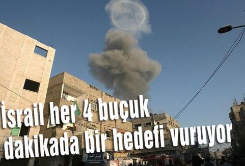 İsrail her 4 buçuk dakikada bir vuruyor