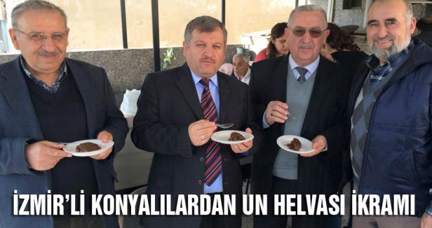 İZMİR’Lİ KONYALILARDAN UN HELVASI İKRAMI