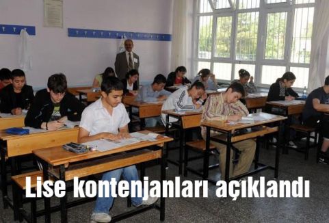 Lise kontenjanları açıklandı