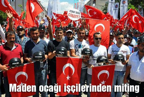 Maden ocağı işçilerinden miting