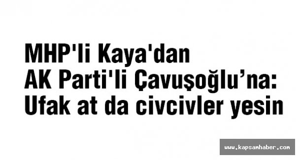 MHP'li Kaya, 'Ufak at civcivler yesin'
