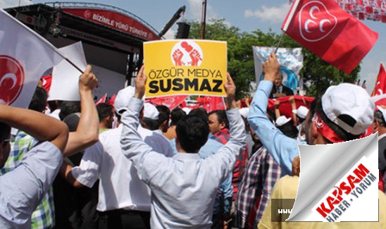 MHP'nin Gaziantep mitinginde protesto