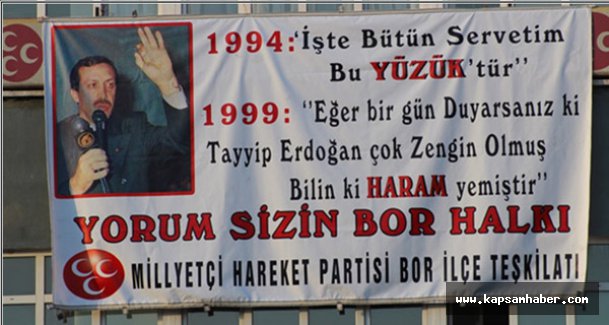 MHP'ye Asılan Pankart Kriz Oluşturdu