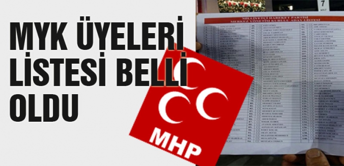 MHP yeni MYK Üyeleri belli oldu