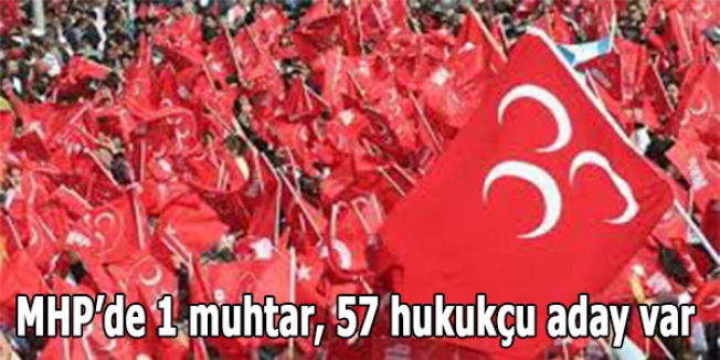 MHP’de 1 muhtar, 57 hukukçu aday var