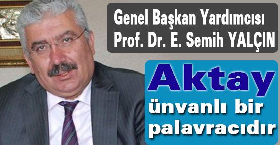MHP'li Yalçın: “Aktay ünvanlı bir palavracıdır“