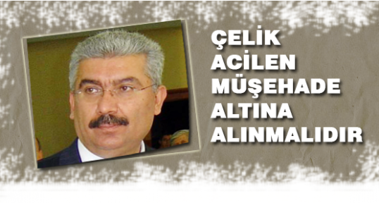 MHP'li Yalçın:''Çelik acilen Müşahade Altına Alınmalı