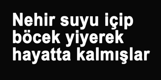 Nehir suyu içip böcek yiyerek hayatta kalmışlar