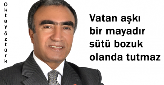 Oktay Öztürk:'' Vatan aşkı bir mayadır, sütü bozuk olanda tutmaz.''
