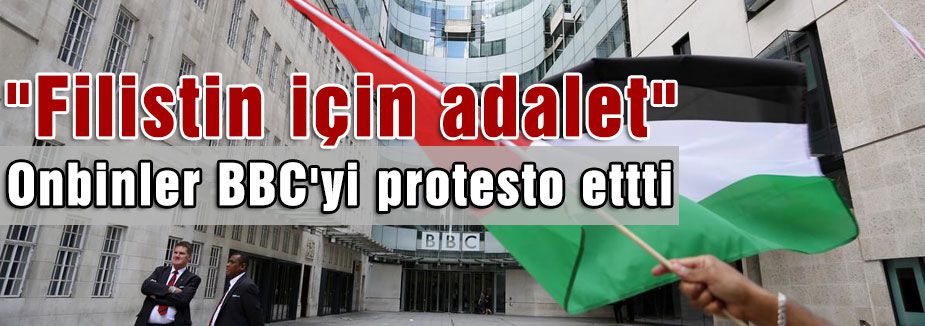 Onbinler BBC'yi protesto ettti