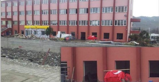 Ordu'da Skandal : Çimentoyu Türk Bayrağı'yla Örttüler