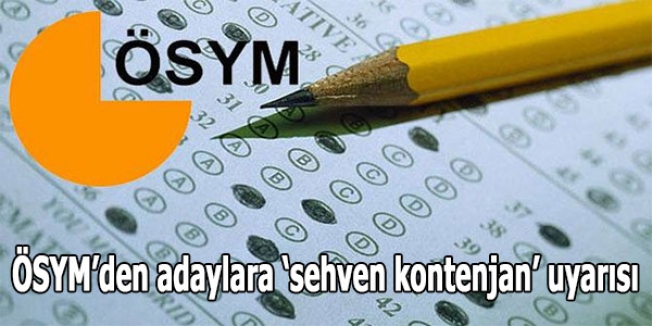 ÖSYM’den adaylara ‘sehven kontenjan’ uyarısı