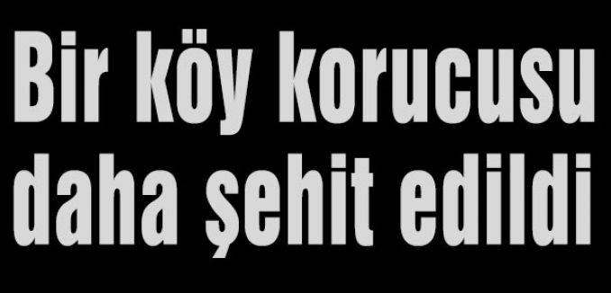 PKK, Köy Korucusunu Şehit Etti