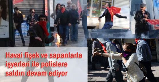 Polislere ve İşyerlerine Molotof...