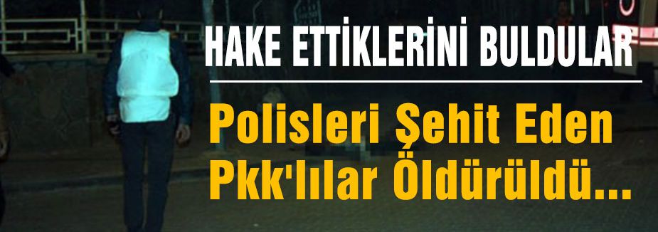 Polisleri Şehit Eden Pkk'lılar Öldürüldü...
