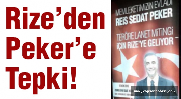 Rize'den Sedat Peker'e Tepki!