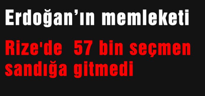 Rize'de 57 bin seçmen sandığa gitmedi