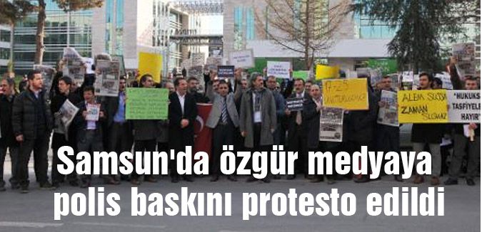 Samsun'da 'polis baskını' protesto edildi