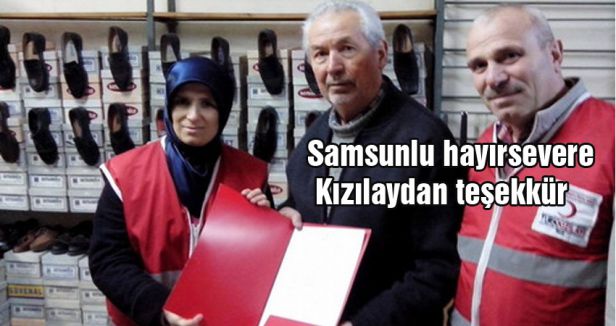 Samsunlu hayırsevere Kızılaydan teşekkür