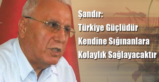 Şandır: Türkiye Güçlüdür Kendine Sığınanlara Kolaylık Sağlayacaktır