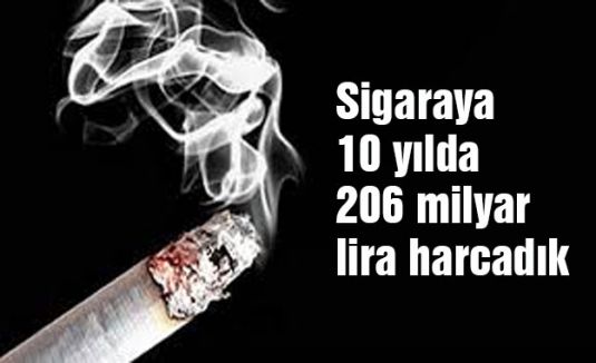Sigaraya 10 yılda 206 milyar...