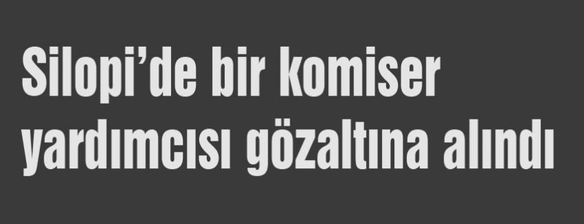 Silopi’de bir komiser yardımcısı gözaltına alındı