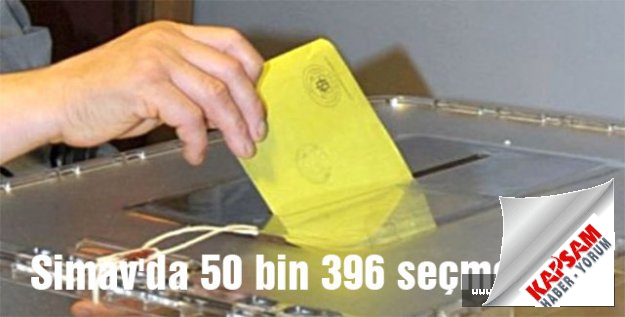 Simav'da 50 bin 396 seçmen var