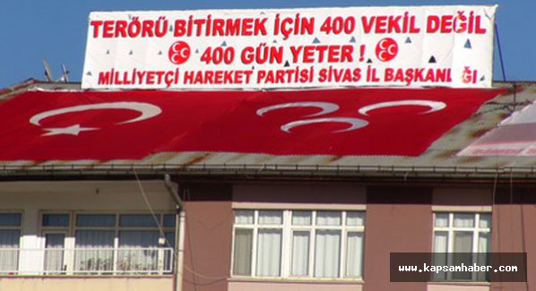Sİvas MHP Çatısındaki pankart Valilikten uyarı!