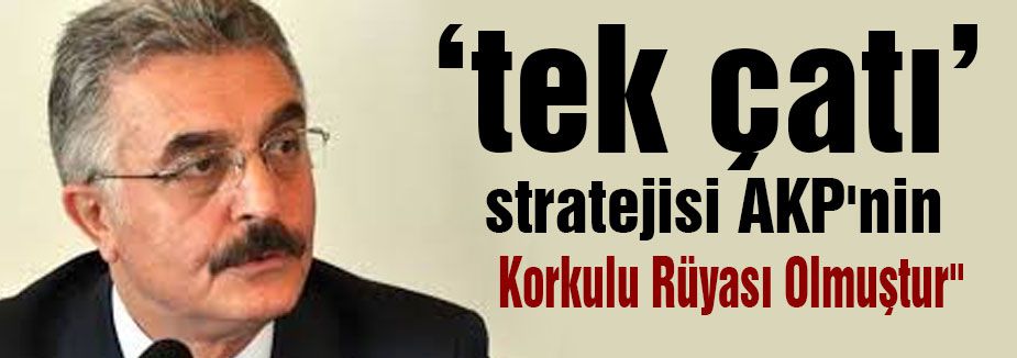 “Tek çatı” stratejisi AKP'nin Korkulu Rüyası Olmuştur"