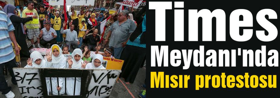Times Meydanı'nda Mısır protestosu