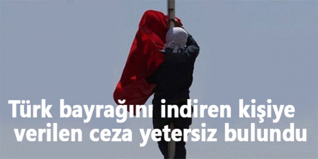 Türk bayrağını indiren kişiye verilen ceza yetersiz bulundu