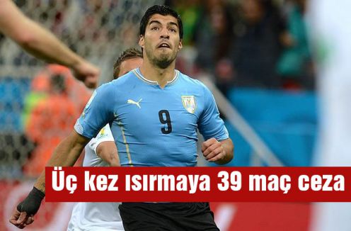 Üç kez ısırmaya 39 maç ceza