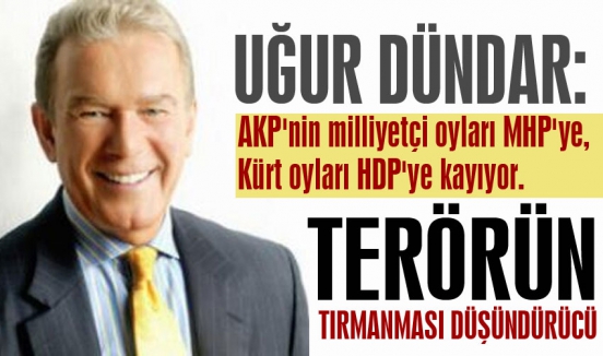 Uğur Dündar: AKP'nin Milliyetçi oyları MHP'ye kayıyor