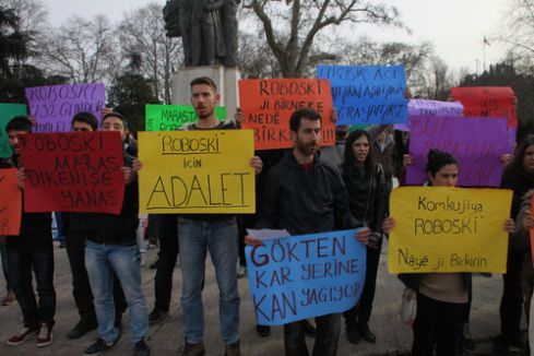 Uludere'de ölenler için anıt önünde eylem yapıldı