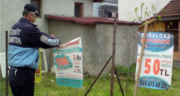 Yeni yılda afiş asmanın cezası...