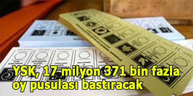 YSK, 17 milyon 371 bin fazla oy pusulası bastıracak