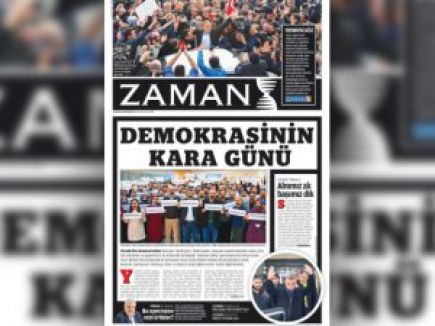 Zaman, siyah logo ile çıktı