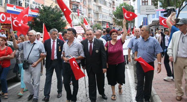 samsun'da terör yürüyüşü, gaziler ve şehit aileleri