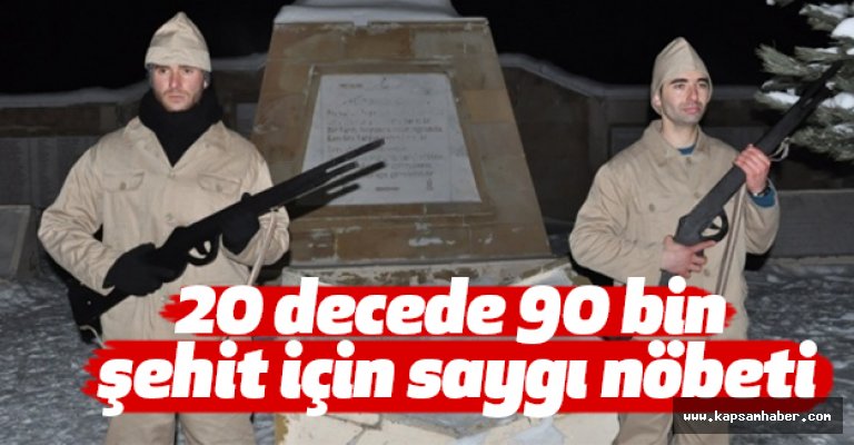 Allah-u Ekber Dağlarında Eksi 20 Derecede Saygı Nöbeti