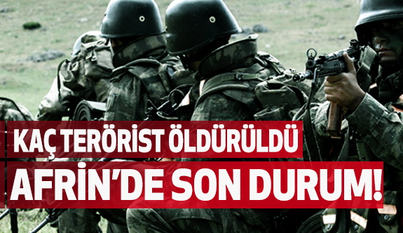 Etkisiz Hale Geterilen Terörist Sayısı ve Afrin'de Son Durum