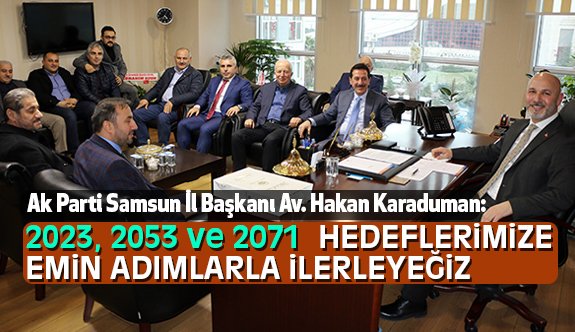 Samsun Ak Parti İl Başkanı Karaduman, 2019 seçimlerinin hazırlıklarına başlayacağız