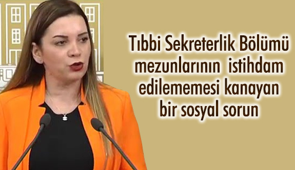 MHP'li Erdem; Tıbbi Sekreterlik Mezunlarının Kanayan Yarasını Dile Getirdi
